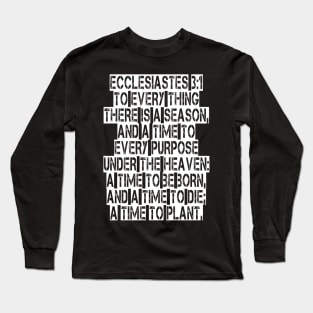 Ecclesiastes 3:1 King James Version Bible Verse Typography Long Sleeve T-Shirt